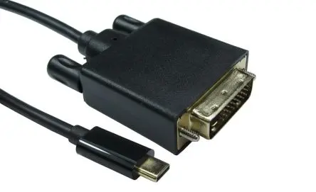 Produktfoto 1 von RS PRO Stecker IC-Buchse USB-Kabel, USB Typ C Stecker / DVI-D, 5 m Schwarz