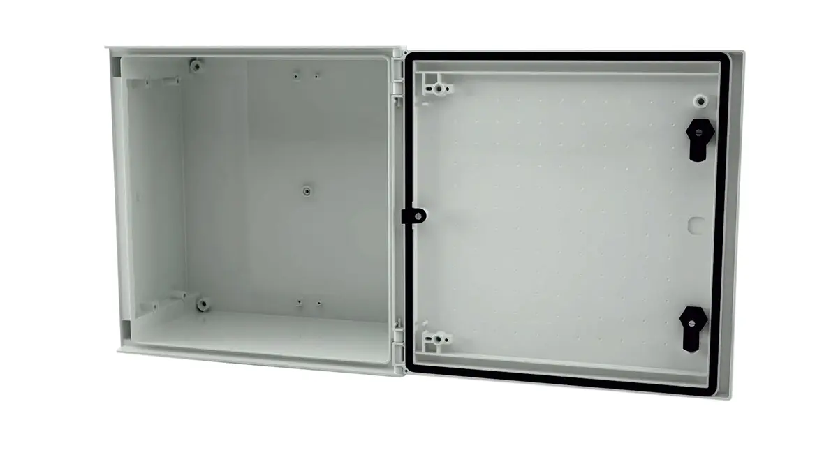 Produktfoto 1 von RS PRO GF Polyester Wandanschlusskasten Hellgrau IP66, HxBxT 400 mm, 400 mm x 200 mm