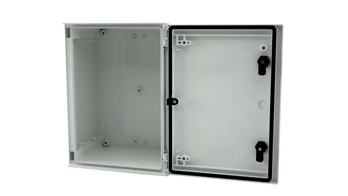 Produktfoto 1 von RS PRO GF Polyester Wandanschlusskasten Hellgrau IP66, HxBxT 400 mm, 300 mm x 200 mm