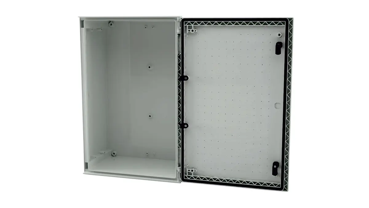 Produktfoto 1 von RS PRO GF Polyester Wandanschlusskasten Hellgrau IP66, HxBxT 600 mm, 400 mm x 230 mm