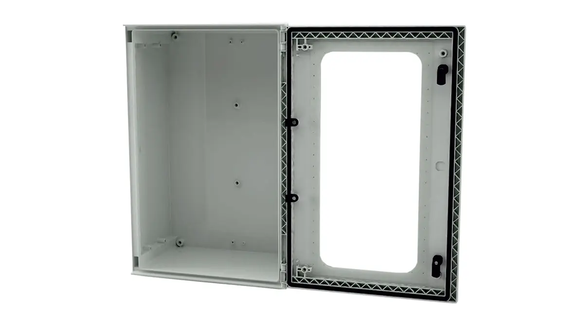 Produktfoto 1 von RS PRO GF Polyester Wandanschlusskasten Hellgrau IP66 Transparente Tür, HxBxT 500 mm, 400 mm x 200 mm