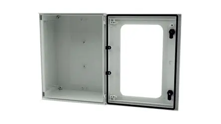 Produktfoto 1 von RS PRO GF Polyester Wandanschlusskasten Hellgrau IP66 Transparente Tür, HxBxT 600 mm, 400 mm x 230 mm