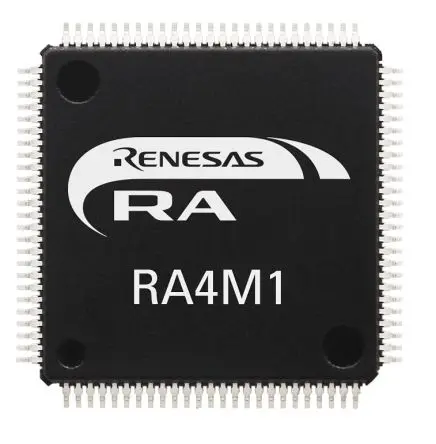 Produktfoto 1 von Renesas Electronics Mikrocontroller RA4M1 ARM Cortex M4 Flash Oberfläche 256kB LQFP 100-Pin 48 MHz 32 kB RAM