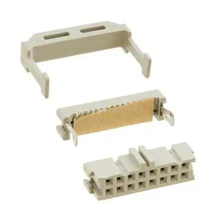 Produktfoto 1 von 3M 3000 IDC-Steckverbinder Buchse, gewinkelt, 16-polig Kabel / 2-reihig, Raster 2.54 mm