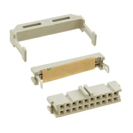 Produktfoto 1 von 3M 3000 IDC-Steckverbinder Buchse, gewinkelt, 20-polig Kabel / 2-reihig, Raster 2.54 mm