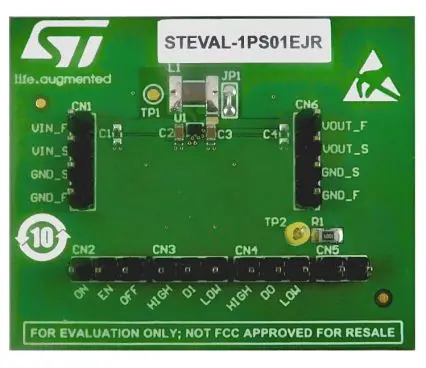 Produktfoto 1 von STMicroelectronics ST1PS01 Evaluierungsplatine, ST1PS01EJR 400 mA Nano-Quiescent Synchron-Abwärtswandler Abwärtswandler