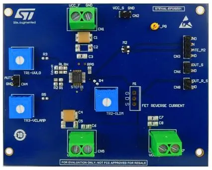 Produktfoto 1 von STMicroelectronics STEF01 Evaluierungsplatine, STEF01 Vollständig programmierbare elektronische Universal-Sicherung