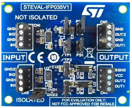 Produktfoto 1 von STMicroelectronics CLT03-2Q3 Evaluierungsplatine, Isolierte und nicht isolierte digitale Eingänge auf einem