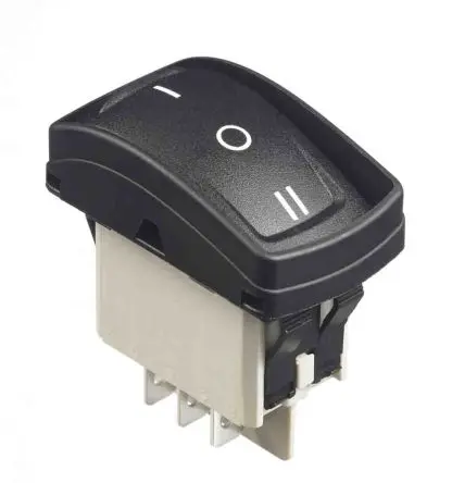 Produktfoto 1 von APEM Panel Wippschalter 2-poliger Umschalter Ein-Ein Ein-Aus-Ein, 5A, IP69K