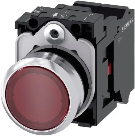 Siemens SIRIUS ACT 3SU11 Druckschalter Beleuchtet Trennplatte Ø 22 mm, SPST Rot, IP66, IP67, IP69K