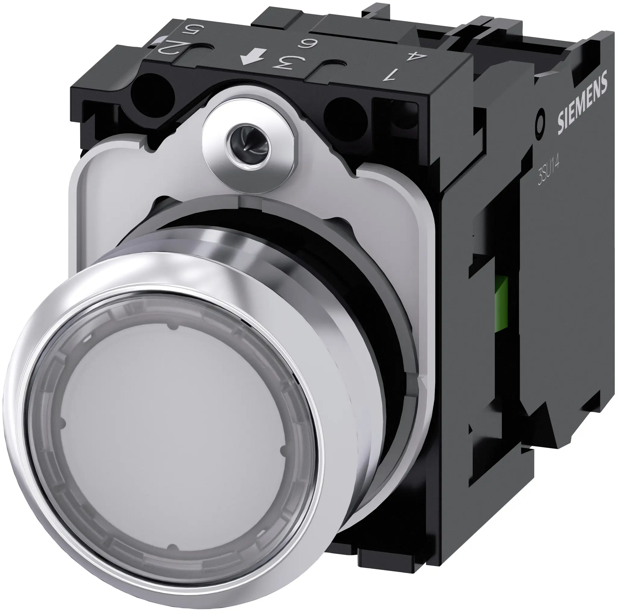 Siemens SIRIUS ACT 3SU11 Drucktasten-Kompletteinheit Beleuchtet Frontplattenmontage Ø 22 mm, SPST lichtdurchlässig,