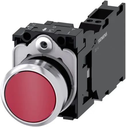 Produktfoto 1 von Siemens SIRIUS ACT 3SU11 Druckschalter Trennplatte Ø 22 mm, SPST Rot, IP66, IP67, IP69K