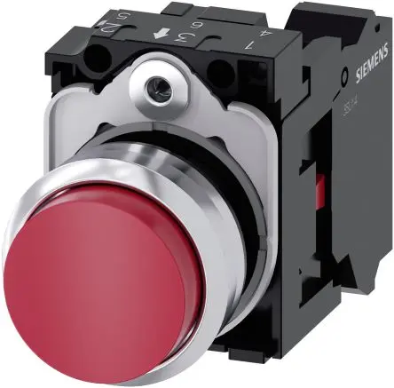 Produktfoto 1 von Siemens SIRIUS ACT 3SU11 Druckschalter Trennplatte Ø 22 mm, SPST Rot, IP66, IP67, IP69K