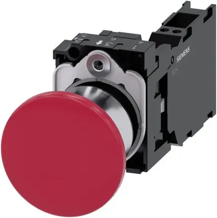 Produktfoto 1 von Siemens SIRIUS ACT 3SU11 Druckschalter Trennplatte Ø 22 mm, SPST Rot, IP66, IP67, IP69K