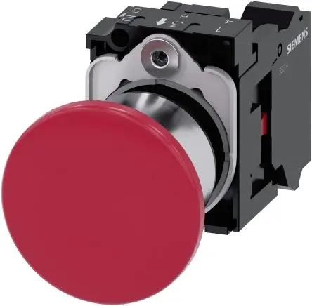 Produktfoto 1 von Siemens SIRIUS ACT 3SU11 Druckschalter Trennplatte Ø 22 mm, SPST Rot, IP66, IP67, IP69K