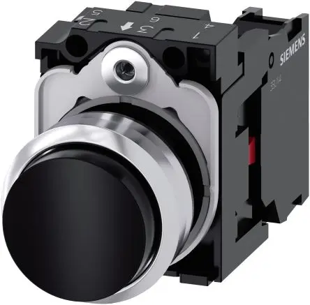 Produktfoto 1 von Siemens SIRIUS ACT 3SU11 Druckschalter Trennplatte Ø 22 mm, SPST Schwarz, IP66, IP67, IP69K