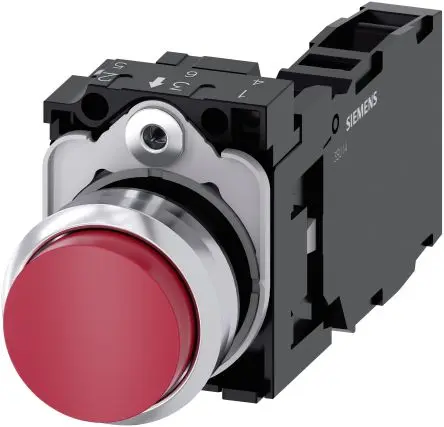 Produktfoto 1 von Siemens SIRIUS ACT 3SU11 Druckschalter Trennplatte Ø 22 mm, SPST Rot, IP66, IP67, IP69K