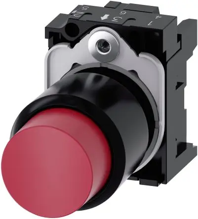 Produktfoto 1 von Siemens SIRIUS ACT Druckschalter Ø 22 mm, Rot Tastend Rund Rund Kunststoff, IP66