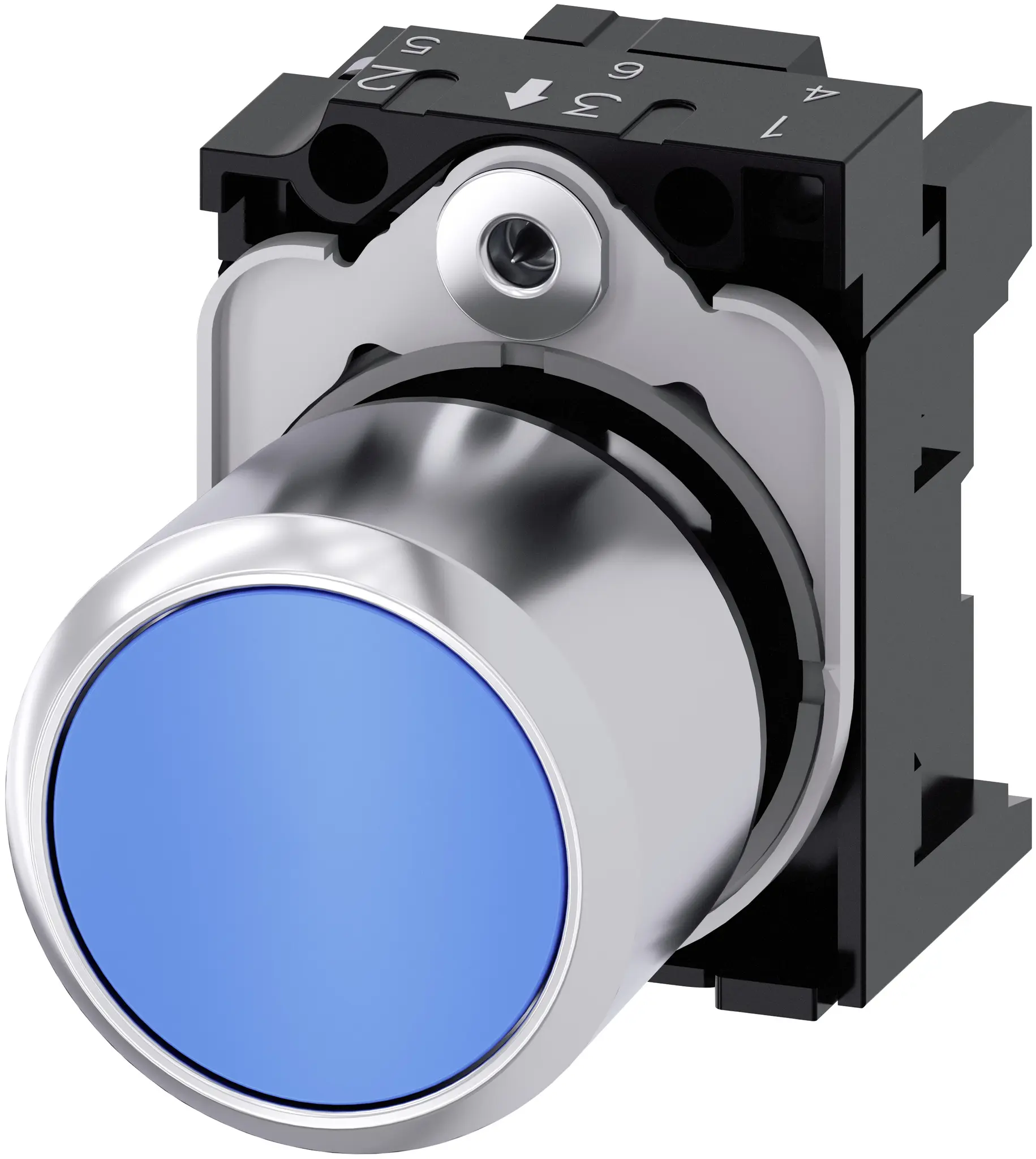 Produktfoto 1 von Siemens SIRIUS ACT Drucktastenkopf Ø 22 mm, Blau Tastend Rund Rund Kunststoff, IP66