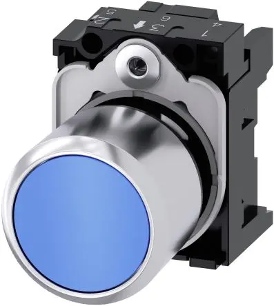Produktfoto 1 von Siemens SIRIUS ACT Drucktastenkopf Ø 22 mm, Blau Tastend Rund Rund Kunststoff, IP66