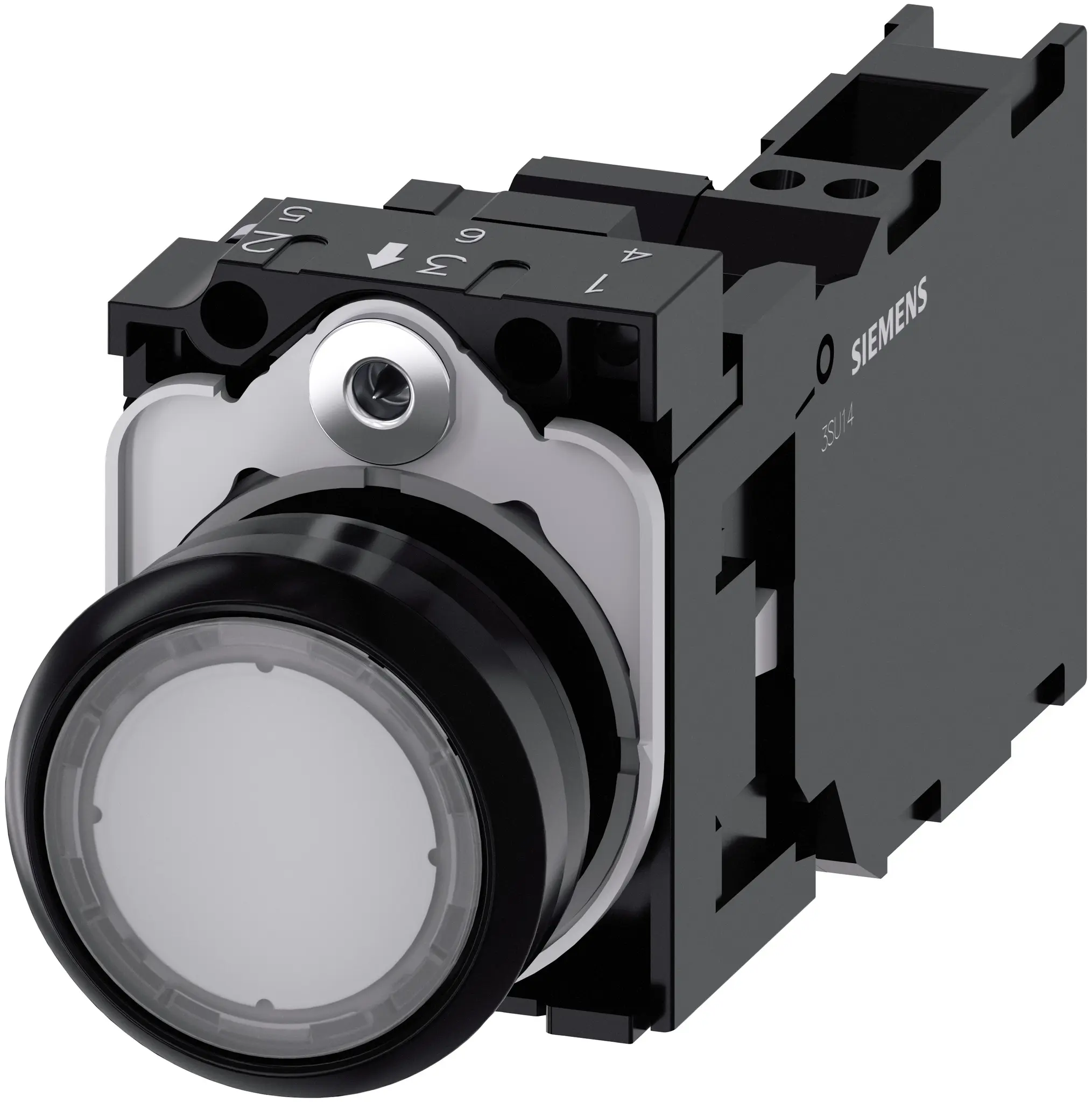 Siemens SIRIUS ACT 3SU11 Drucktasten-Kompletteinheit Beleuchtet Trennplatte Ø 22.3 mm, SPST lichtdurchlässig, IP66,