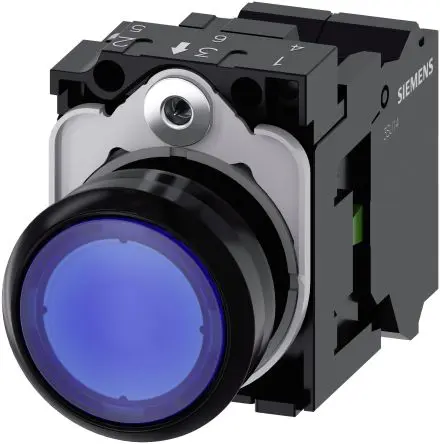 Produktfoto 1 von Siemens SIRIUS ACT 3SU11 Druckschalter Beleuchtet Trennplatte Ø 22 mm, SPST Blau, IP66, IP67, IP69K