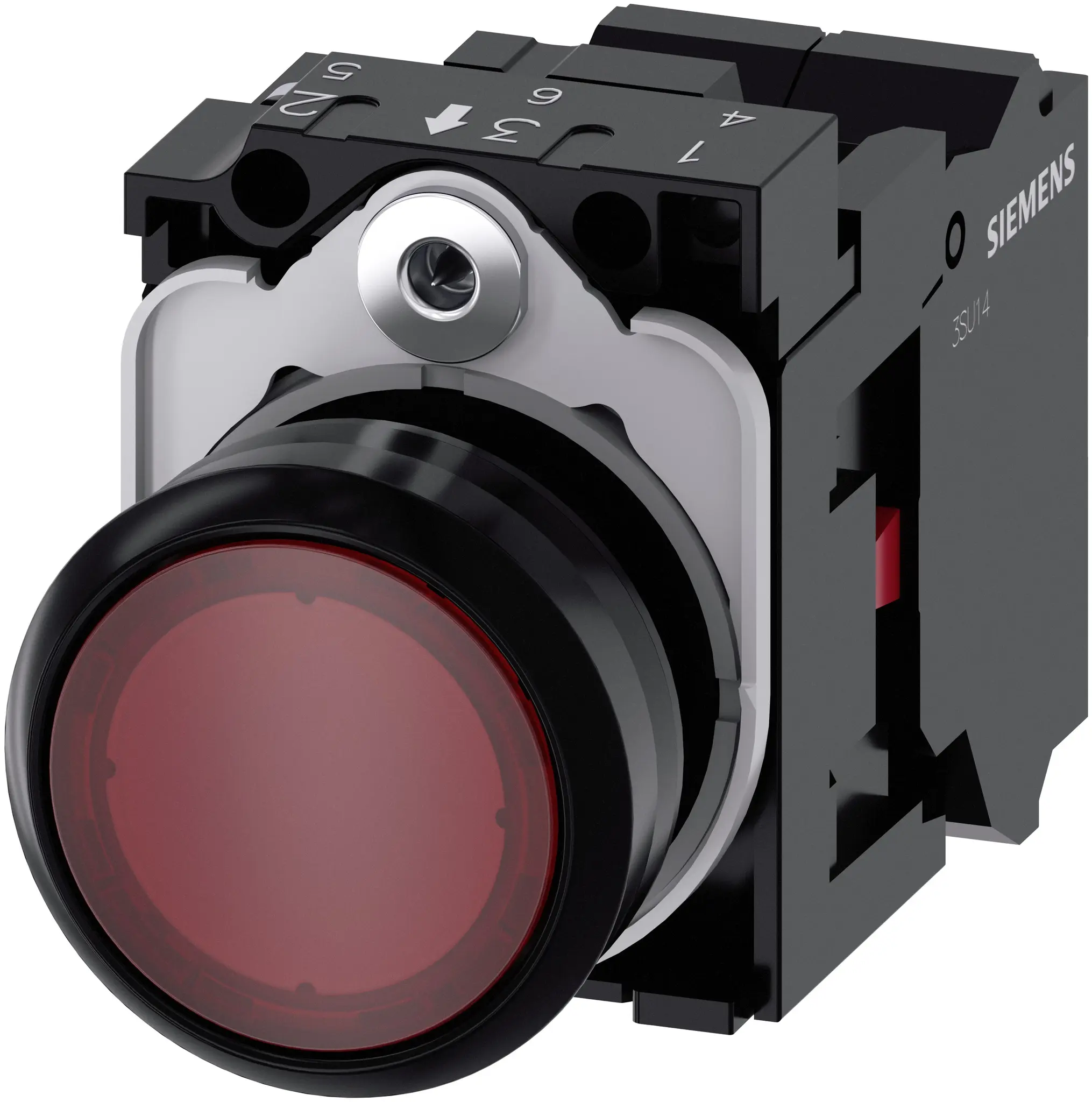 Produktfoto 1 von Siemens SIRIUS ACT 3SU11 Drucktasten-Kompletteinheit Beleuchtet Trennplatte Ø 22.3 mm, SPST Rot, IP66, IP69K, IP40