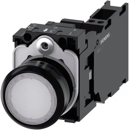 Siemens SIRIUS ACT 3SU11 Druckschalter Beleuchtet Trennplatte Ø 22 mm, SPST Weiß, IP66, IP67, IP69K