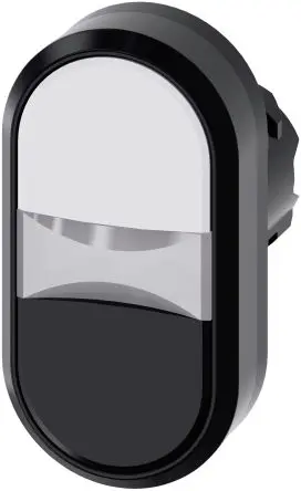 Produktfoto 1 von Siemens SIRIUS ACT Druckschalter Ø 22 mm, Weiß, Schwarz Tastend Tropfen Tropfen Kunststoff, IP66