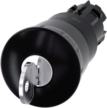 Produktfoto 1 von Siemens SIRIUS ACT Drucktastenkopf Ø 22 mm, Schwarz Rastend Rund Rund Kunststoff, IP66