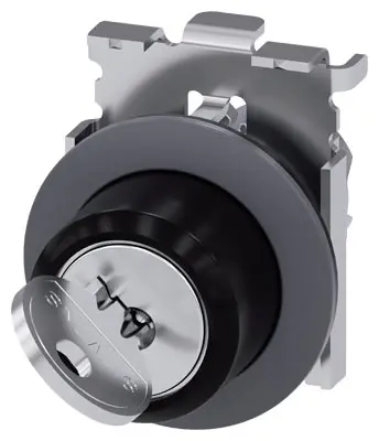 Produktfoto 1 von Siemens SIRIUS ACT 3SU10 Schlüsselschalterkopf 30 mm 2 Positionen SB30 Rastend IP66, IP69K, IP40