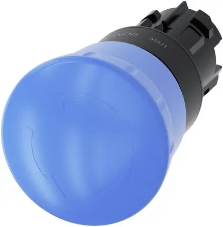 Produktfoto 1 von Siemens SIRIUS ACT Drucktastenkopf Ø 22 mm, Blau Rastend Rund Rund Kunststoff, IP66