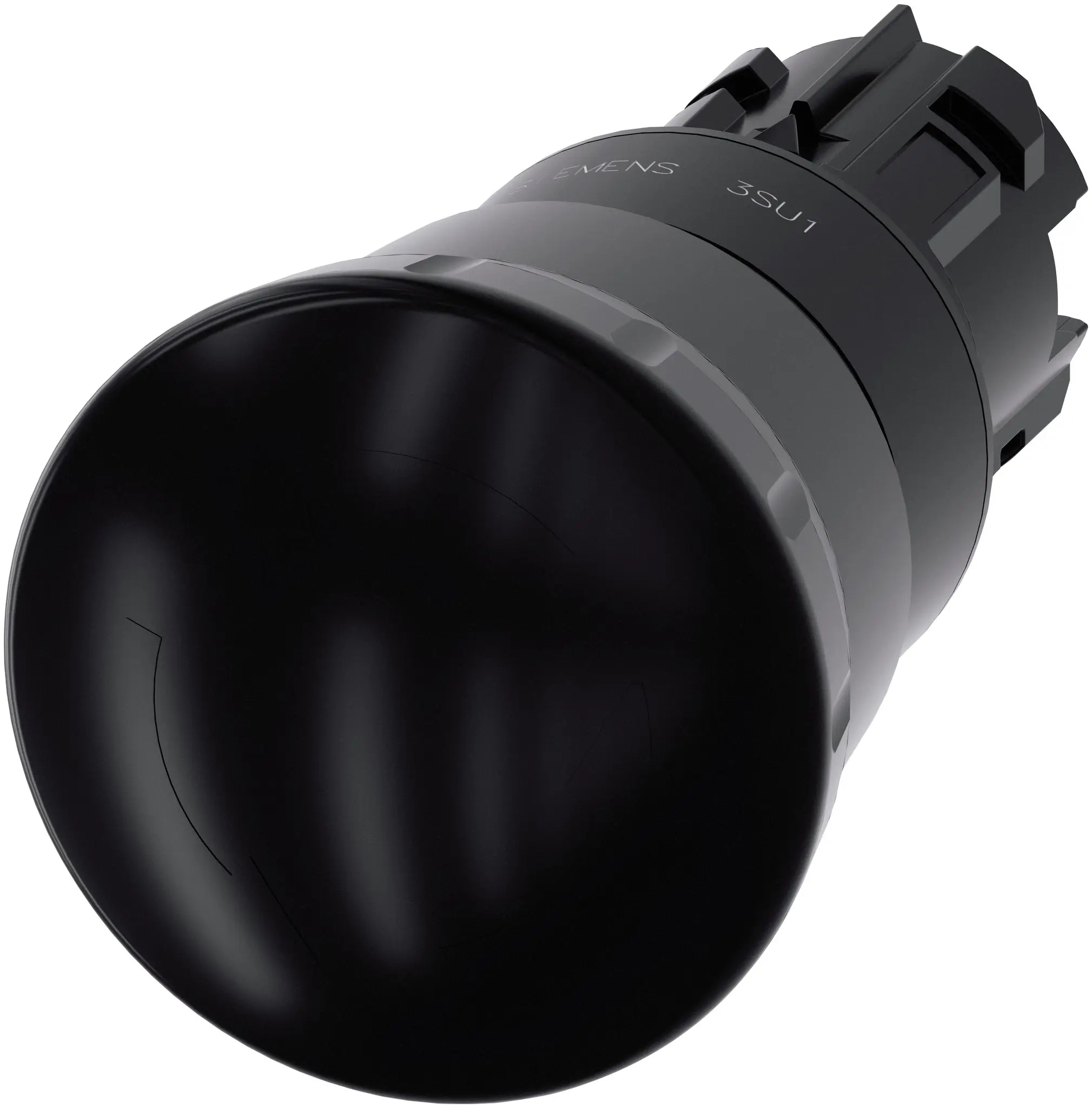 Produktfoto 1 von Siemens SIRIUS ACT Drucktastenkopf Ø 22 mm, Schwarz Rastend Pilzkopf Rund Kunststoff, IP66