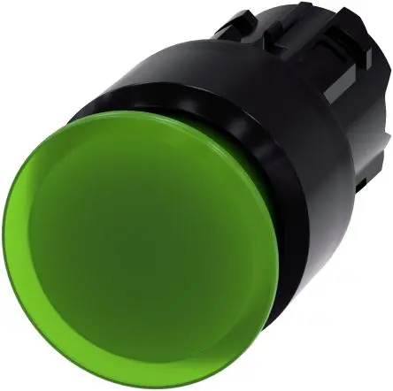 Produktfoto 1 von Siemens SIRIUS ACT Drucktastenkopf Ø 22 mm, Grün Rastend Rund Rund Kunststoff, IP66
