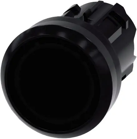 Produktfoto 1 von Siemens SIRIUS ACT Drucktastenkopf Ø 22 mm, Schwarz Tastend Rund Rund Kunststoff, IP66