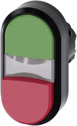 Produktfoto 1 von Siemens SIRIUS ACT Drucktastenkopf Ø 22 mm, Rot, Grün Tastend Tropfen Tropfen Kunststoff, IP66