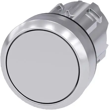 Produktfoto 1 von Siemens SIRIUS ACT Drucktastenkopf Ø 22 mm, Grau Tastend Flach Rund Kunststoff, IP66