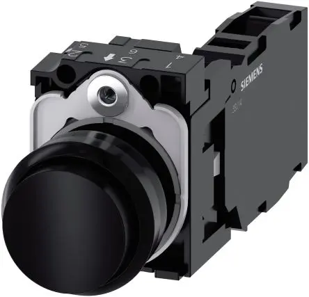 Produktfoto 1 von Siemens SIRIUS ACT 3SU11 Druckschalter Trennplatte Ø 22 mm, SPST Schwarz, IP66, IP67, IP69K