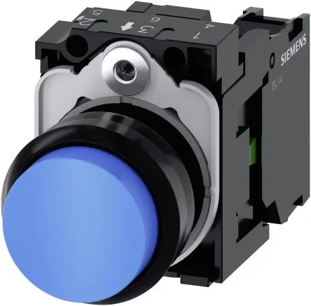 Produktfoto 1 von Siemens SIRIUS ACT 3SU11 Druckschalter Trennplatte Ø 22 mm, SPST Blau, IP66, IP67, IP69K