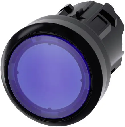 Produktfoto 1 von Siemens SIRIUS ACT Drucktastenkopf Ø 22 mm, Blau Rastend Rund Rund Kunststoff, IP66