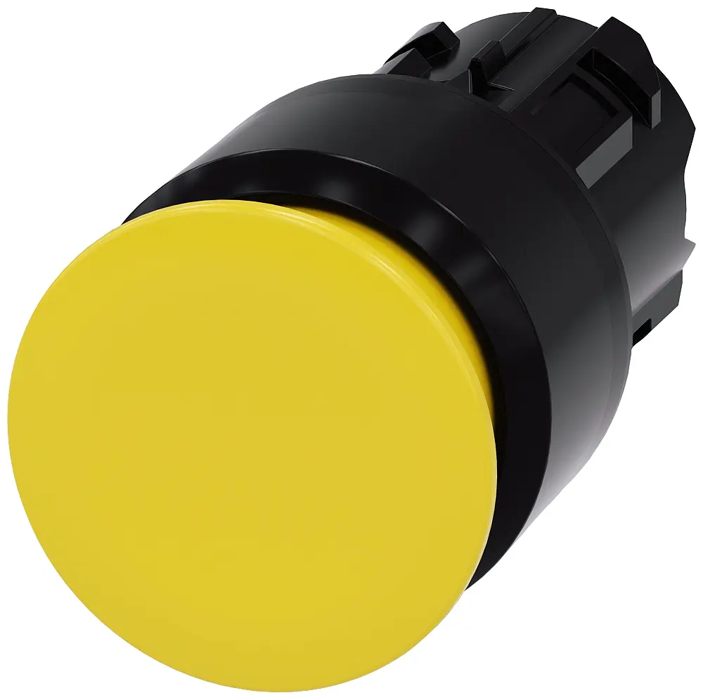 Produktfoto 1 von Siemens SIRIUS ACT Drucktastenkopf Ø 22 mm, Gelb Rastend Rund Rund Kunststoff, IP66