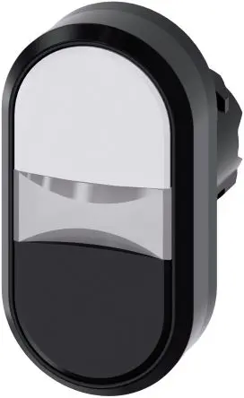 Produktfoto 1 von Siemens SIRIUS ACT Druckschalter Ø 22 mm, Schwarz, Weiß Tastend Tropfen Tropfen Kunststoff, IP66