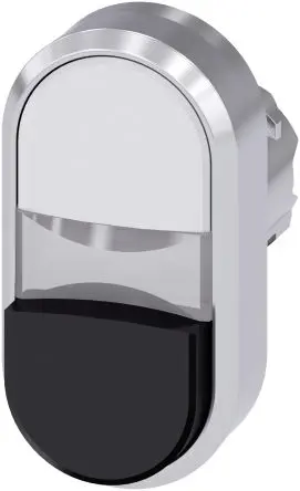 Produktfoto 1 von Siemens SIRIUS ACT Druckschalter Ø 22 mm, Schwarz, Weiß Tastend Tropfen Tropfen Kunststoff, IP66