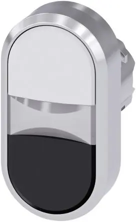 Produktfoto 1 von Siemens SIRIUS ACT Druckschalter Ø 22 mm, Schwarz, Weiß Tastend Tropfen Tropfen Kunststoff, IP66