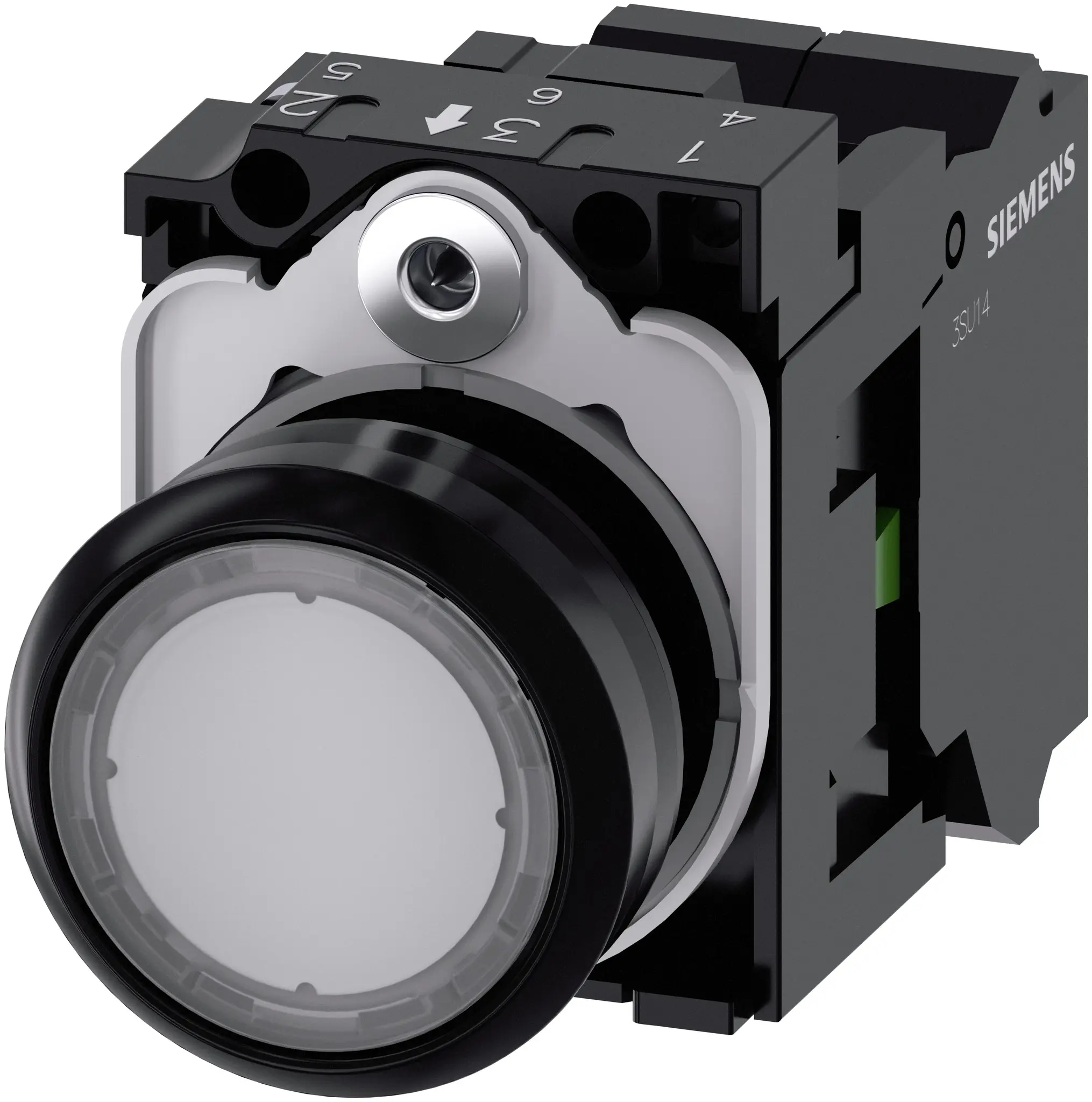 Produktfoto 1 von Siemens SIRIUS ACT 3SU11 Drucktasten-Kompletteinheit Beleuchtet Trennplatte Ø 22.3 mm, SPST lichtdurchlässig, IP40,