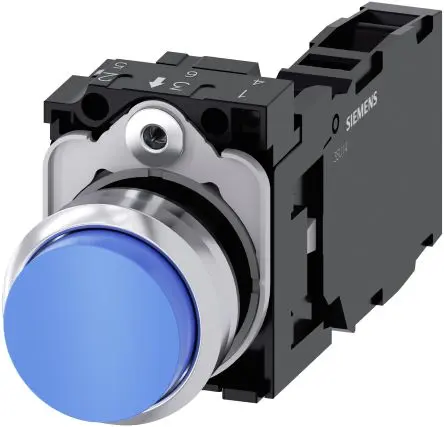 Produktfoto 1 von Siemens SIRIUS ACT 3SU11 Druckschalter Trennplatte Ø 22 mm, SPST Blau, IP66, IP67, IP69K