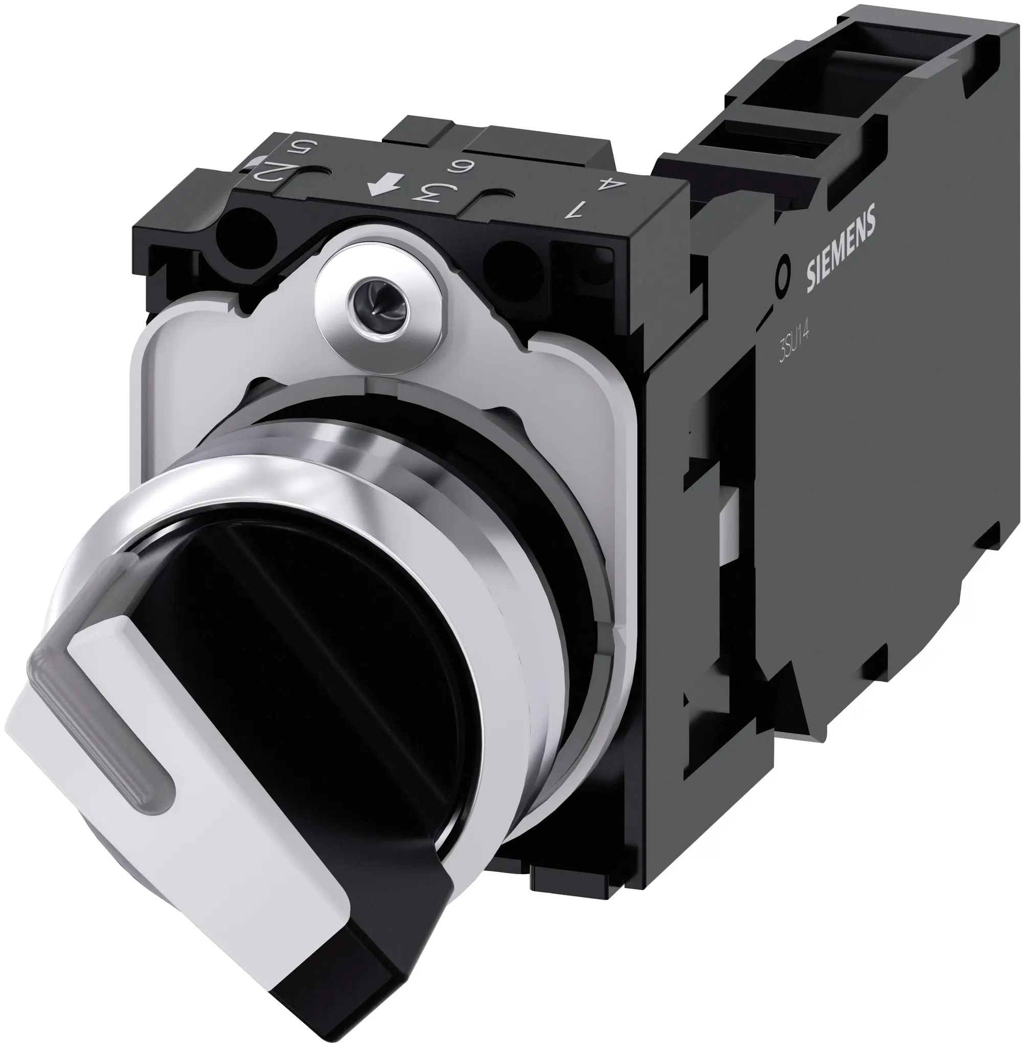 Produktfoto 1 von Siemens SIRIUS ACT 3SU11 Wahlschalter 2-Stufen Beleuchtet IP69K, IP66, IP40 Wurfwinkel 90 °