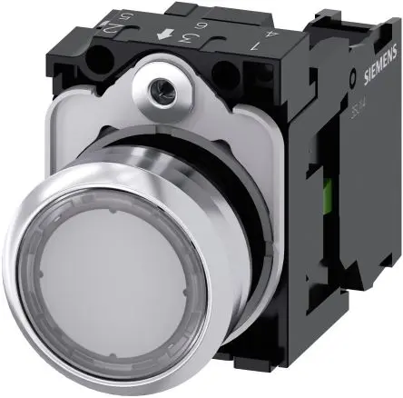 Produktfoto 1 von Siemens SIRIUS ACT 3SU11 Druckschalter Trennplatte Ø 22 mm, SPST lichtdurchlässig, IP66, IP67, IP69K