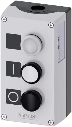 Produktfoto 1 von Siemens SIRIUS ACT 3SU18 Steuerstation-Schalter Schwarz, Weiß Kunststoff, IP67, IP69, IP66 Kunststoff Grau Ø 22 mm