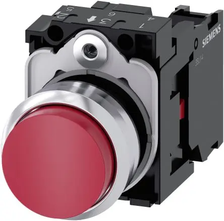 Produktfoto 1 von Siemens SIRIUS ACT 3SU11 Druckschalter Trennplatte Ø 22 mm, SPST Rot, IP66, IP67, IP69K